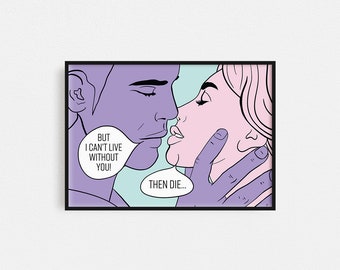 Funny Pop Art Print Self Care Empowering Feminist Comic Retro Woman Poster Bad Bitch Girl Power Minimalist Wall Art