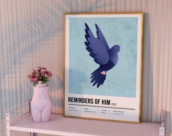Reminders Of Him Book Poster, Minimalist Pigeon Art (Digital Download)