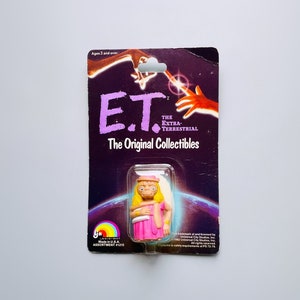 E.T Merchandise, figurine E.T vintage dans son emballage d'origine, jouets des années 80 montés sur carte, Et Phone Home, jouets neufs anciens