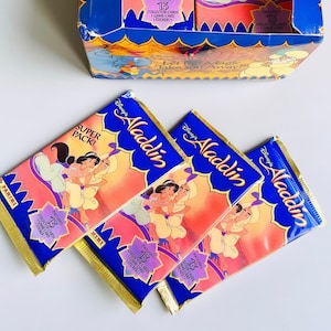 Disney Aladdin Trading Cards, 90's Sealed Collectible Story Cards, Aladdin Film Merch 90's Films