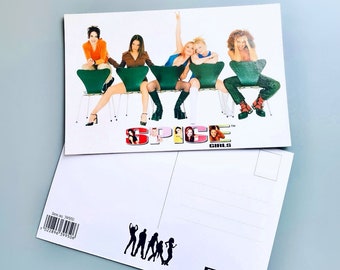 Ansichtkaart jaren 90 Spice Girls, vintage Spice Girls-merchandise, NOS grote ansichtkaart jaren 90 muziek, girlband Girl Power The Spice Girls Collectible