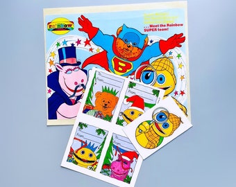 Adesivi arcobaleno di serie TV anni '80, SCEGLI IL TUO, Adesivi vintage anni '80, Adesivi arcobaleno di Zippy Bungo George