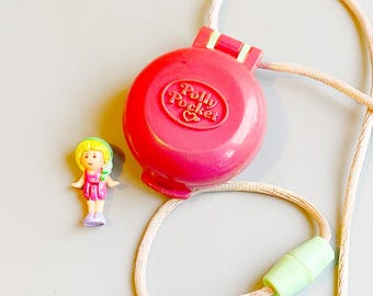 Collier Polly Pocket 1991 – Pretty Picture Locket – Cœur Bleu Bluebird