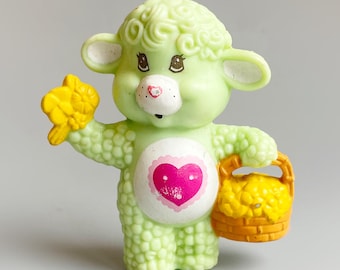 Vintage Gentle Heart Lamb Care Bear Mini Figure, Green Care Bear