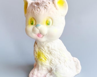 Kitsch Squeak Toy Cat, Vintage Kitten, Cute Retro Squeak Toys Ireland, Cute Kitty Vintage Squeaky Toy Rubber