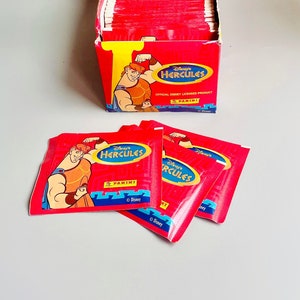 Hercules Stickers Trading Cards, Disney Hercules Sealed 90&#39;s Panini Stickera, 90&#39;s Kids Disney Hercules Film Merch