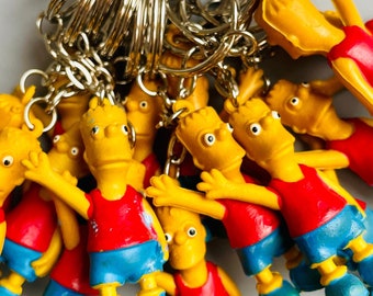 Vintage Bart Simpson Keyring, 90's Bart Simpson Keychain, Vintage Bort Simpson Nostalgic 90's Tv Show