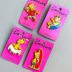 Vintage Bart Simpson  Pin Badges, CHOOSE YOUR OWN, 90&#39;s Bart Simpson Pins, Vintage 90&#39;s Lapel Pins, Nostalgic 90&#39;s Tv Show Plastic Pin