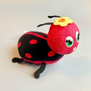 Dakin Dream Pets Lady Jane Mariquita, Applause Repro. ¡MUESTRA DE VENTA! Dream Pets Ladybird de los años 2000, peluche de mariquita kitsch estilo años 60, terciopelo.