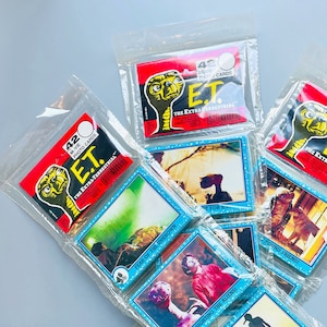 Paquete de 42 tarjetas fotográficas de la película E.T., selladas, vintage, años 80, extraterrestres, películas, tarjetas coleccionables de los años 90