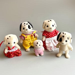 Vintage Sylvanian Families Kennelworth Dalmatian, CHOOSE YOUR OWN! Sylvanian Dalmatian Dog Babies, Original Sylvanian Flocked Spotted Dog