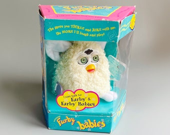 Funky Furby With Box and Spoon 2006 WORKING Purple and Green