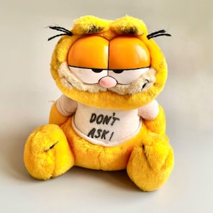 Vintage Garfield Plush Tagged, Don&#39;t Ask Garfield In T Shirt, Garfield Tagged Vintage Plush, Orange Cat Garf