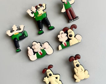 Wallace & Gromit Badges, CHOOSE YOUR OWN, Wallace And Gromit Charity Pin Badge, Aardman Animation Vintage Rubber Pins
