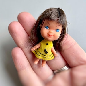 60&#39;s Liddle Kiddles Clone Doll, Vintage Tiny Liddle Kiddle Type Doll, Miniature 60&#39;s 70&#39;s Doll