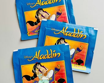 Disney Aladdin Film Stickers, Panini 90's Sealed Blind Bag Stickers, Aladdin Film Merch 90's Films