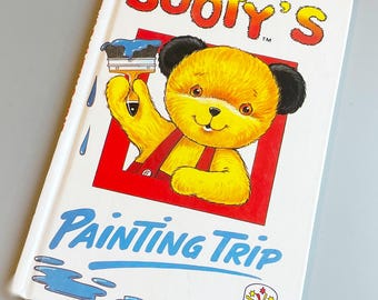 Sootys målarbok, vintage Sooty och Sweep-bok, barnböcker från 80-talet, sagobok för barn Sooty och Sweep