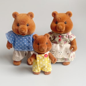 Forest Families Bear Family, CHOOSE YOUR OWN, Vintage 80&#39;s Sylvanian Families Type Figures, Baerenwald Forest Families Bear