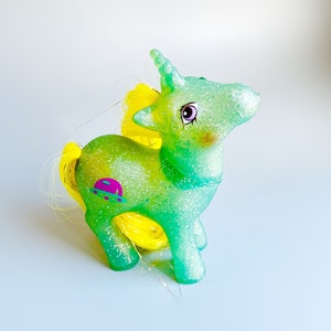 Star Hopper My Little Pony G1 Vintage, Unicorn Green Blue Glitter Sparkle Unicorn My Little Pony Unicorn UFO 80’s Toys Excellent Condition