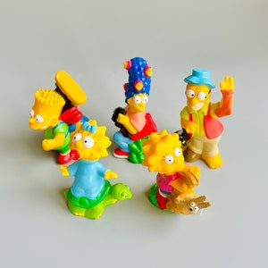 The Simpsons PVC Figures SET 1990 TCFFC Camping Lisa, Bart, Homer & Marge Small Hollow Simpsons 90&#39;S Vintage Merchandise Figurines