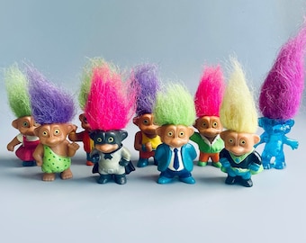Trolls Soma vintage, ELIGE EL TUYO, muñecos troll pequeños de los 90, elige tu propia figura troll vintage, troll superhéroe, etc.