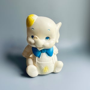 Edward Mobley Elephant Squeak Toy, Vintage 60&#39;s Kitsch Rubber Squeak Toy, Arrow Rubber Cute Elephant Squeeze Toy