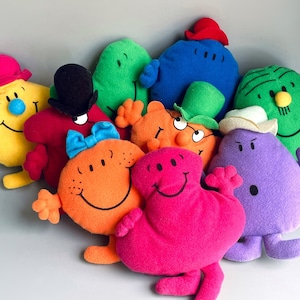 McDonald's Mr Men Plush Toys, CHOOSE YOUR OWN 1999 / 2000 Retro McDonald Mr Men Plushies, 90's Retro Happy Meal Toys Y2K