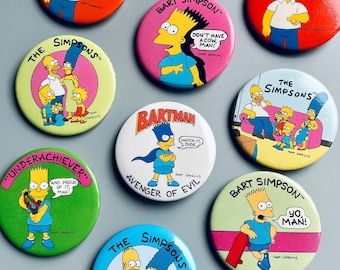The Simpsons Vintage Button Badges, CHOOSE YOUR OWN, 90's