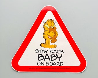 Blijf achter BABY AAN BOORD Vintage Garfield-bumperstickers 80's sticker, Garfield autostickers, retro Garfield The Cat