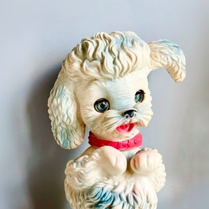 Edward Mobley Poodle,  1960&#39;s Vintage Squeak Toy Dog Poodle, Bon Bon The Poodle Sleep Eyes, Arrow Rubber Plastics Co Kitsch Vintage