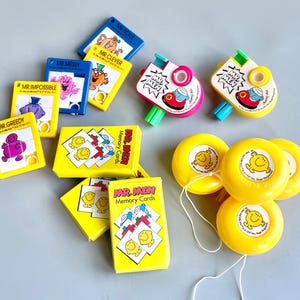 Mr Men-verzamelobjecten, KIES JE EIGEN Retro jaren 90 Mr Men-feestartikelen Jojo's Geheugenkaarten, fotozoekers Mini Mr Men-items