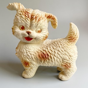 Edward Mobley Dog Squeak Toy, Woofie The Lovable Puppy,  1960&#39;s Vintage Squeaker Toy Dog, Arrow Rubber Plastics Co Kitschy Vintage Puppy
