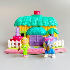 Polly Pocket Vintage Elephant House,Animal Wonderland Jumbo&#39;s Lodge 1994, Vintage 90&#39;s Original Polly Pocket