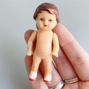 Vintage Mini ARI German Type Rubber Doll With Moving Arms, Miniature Rubber Doll 2&quot; Articulated Arms, ARI Doll Small Tiny 50&#39;s 60&#39;s