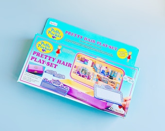 ¡Conjunto de juego de peinados de Polly Pocket en caja! ¡COMPLETO EN CAJA! Set de peinado vintage de Polly Pocket con peine y pinzas, juguetes para niñas de los 90.