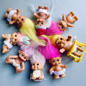 90's Russ Troll Babies - CHOOSE YOUR OWN - Vintage Troll Doll Baby In Nappy, Crawling Baby Easter Troll, Tnt, Cute Retro Trolls