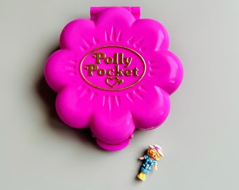 Surprise de jardin Polly Pocket, 1990 fleurs roses originales Polly Pocket, jouets pour filles des années 90, jardin secret de Polly