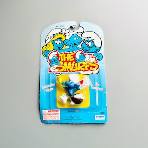 Figurka Peyo Smurf na karcie, Vintage 90's Peyo Schleich Smurf Listonosz, List miłosny Smurf, Oryginalne opakowanie na karcie