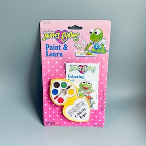 Muppet Babies Painting Set, Carded Muppet Babies Merch, Baby Kermit The Frog 80&#39;s 90&#39;s Jim Henson PlayMakers Merch