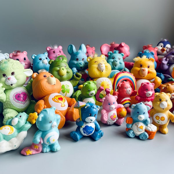 Vintage Care Bear Figurines, Posable Care Bear Figure, Miniature Figurines | CHOOSE YOUR OWN |Grams Bear, Love A Lot, Care Bears With Hair