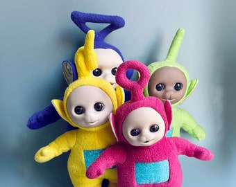 90&#39;s Teletubbies Toys, CHOOSE YOUR OWN, Blinking Teletubbies Golden Bear Plush, Lala, Dipsy, Po, Vintage Teletubbies