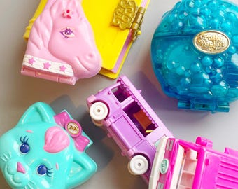 ヴィンテージ ポーリーポケット コンパクトシェル：90年代の女の子の