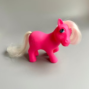 G1 My Little Pony Snowflake 80’s Original MLP Pink Neon Glitter Snow Flake, Vintage Hasbro Orignal My Little Pony