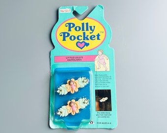 Horquillas de la Pequeña Lulú de Polly Pocket, Empaque original de Polly Pocket de los 90, Empaque de merchandising de Polly Pocket, Accesorios para el cabello de Polly Pocket