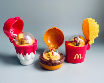 1990’s Mcdonalds Happy Meal Toy - CHOOSE YOUR OWN - MCpocket Flip Toy Birdie Chips, Grimace Sundae, Ronald Hamburger