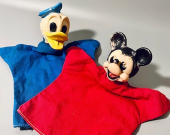 オリジナルディズニーヴィンテージハンドパペット、ヴィンテージミッキーマウス、レアヴィンテージドナルドダックラバーハンドパペット、50年代ディズニー、60年代ミッキー
