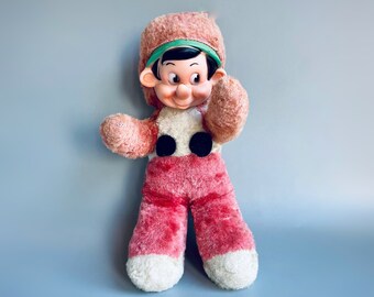 Vintage Mickey & Minnie Mouse Set, Velveteen Sawdust Stuffed