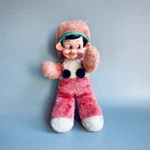 Gund Pinocchio Rubber Faced Plush, 1950’s Disney Vintage Walt Disney Pinnochio