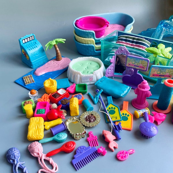 Kenner Littlest Pet Shop Accessories, CHOOSE YOUR OWN,  90's Lps Food, Bowls, Beds, Littlest Pet Shop Spare Parts 90's Toys