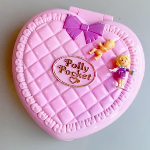 Polly Pocket Perfect Playroom, Polly Pocket Bluebird Vintage Pink Heart, Polly & Baby, Vintage Original 80&#39;s 90&#39;s Quilt Heart
